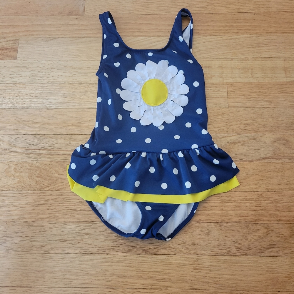 Mini Boden Blue and Yellow Kids Swim One Piece